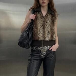 Vintage Tiger Faux Fur Zip Vest Rockstar Girlfriend 2013